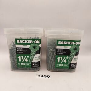 BACKER-ON 23406 STEEL FLAT HEAD CEMENT BOARD SCREWS 1-1/4 IN OPEN BOX ~ 1200PCS